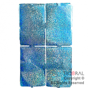 CORTINA DE CUADROS METALIZADA HOLOGRAFICA CELESTE LASER 2 MT X 1MT x 1